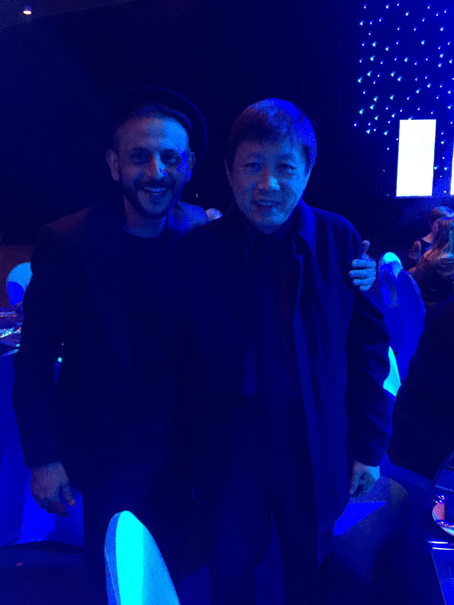 Mohanad Hayal with Singaporean film critic and programmer Philip Cheah at the 10th Asia Pacific Screen Awards, Brisbane, 24 November 2016