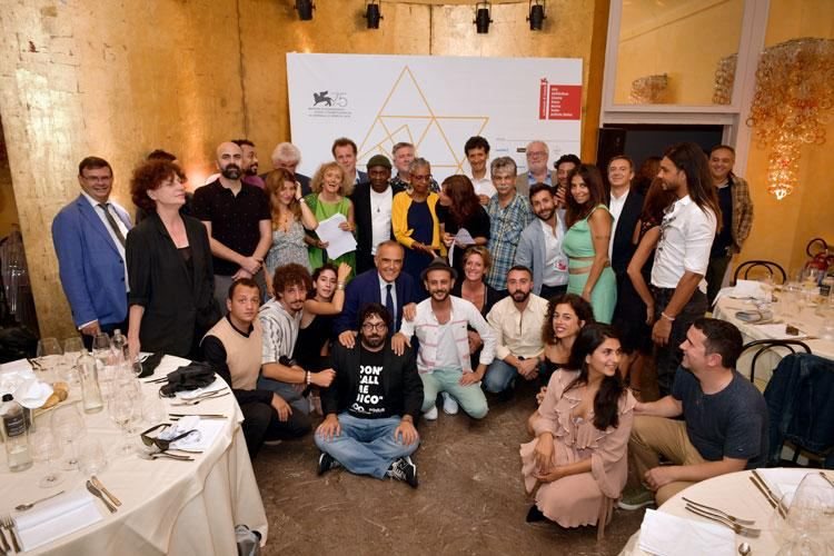 Group photo at the 75th Venice International Film Festival 2018 with festival director Alberto Barbera